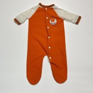 Vintage 70s Cleveland Brown Baby Body Suit Pajamas